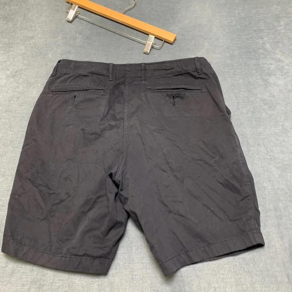 Uniqlo Chino Shorts Mens Medium Navy Blue Cotton Flat Front Slash Pocket Outdoor